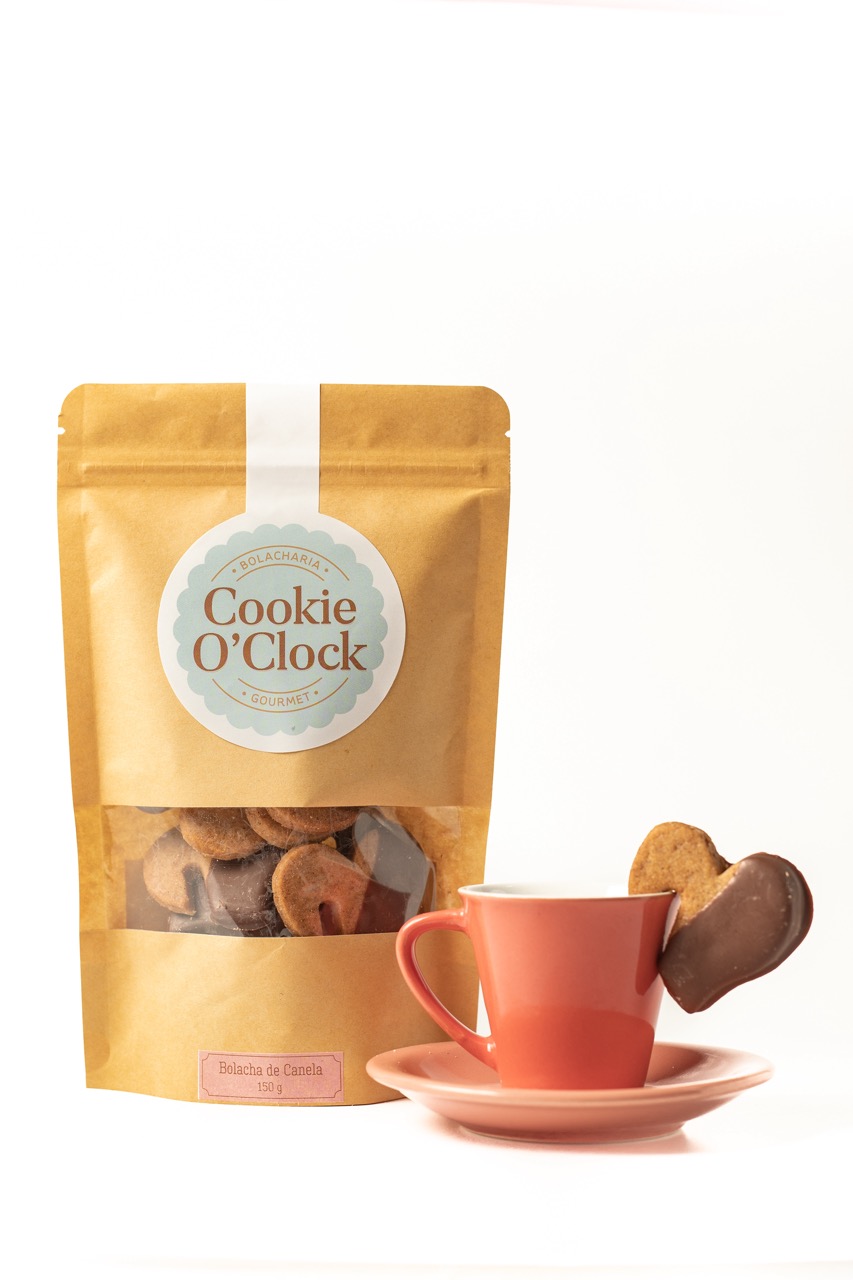 Coração Xicara Canela Banhado